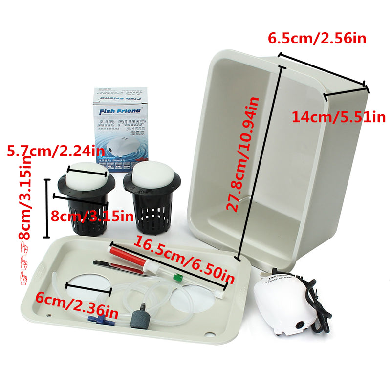 220V Hydroponic Grow Box 2 Holes DWC Indoor Aerobic Soilless Cultivation System Kit Water Planting