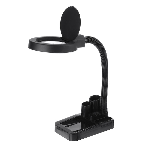 5X 10X Magnifying LED Lamp Magnifier Light Large Glass Lens Desktop Stand Craft