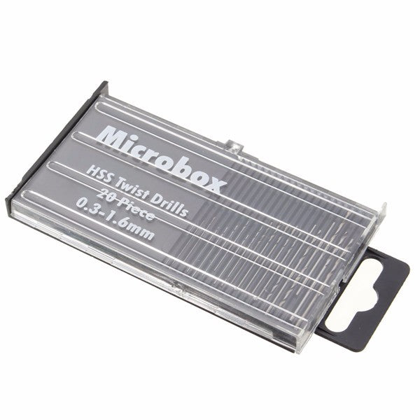 20pcs 0.3-1.6mm HSS Micro Twist Drill Bit Set Straight Shank Twist Drill Bits