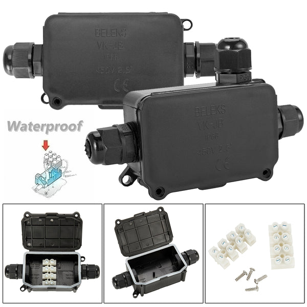 2Way / 3 Way Outdoor Waterproof IP66 Underground Cable Connectors Junction Box Case