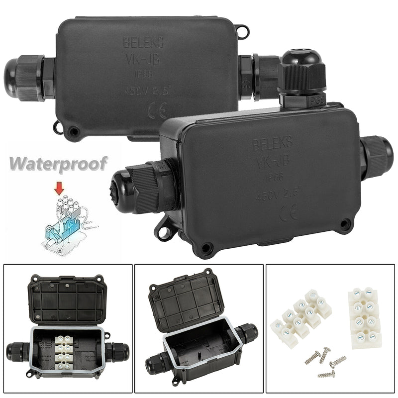 2Way / 3 Way Outdoor Waterproof IP66 Underground Cable Connectors Junction Box Case