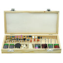 200Pcs/Set Abrasive Tool Mini Wooden Box Rotary Tool Accessory Bit Set For