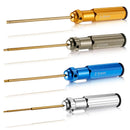 4 Set Of Hexagonal Screwdrivers Made Of Titanium Nitride With Coloured Hand