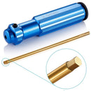 4 Set Of Hexagonal Screwdrivers Made Of Titanium Nitride With Coloured Hand