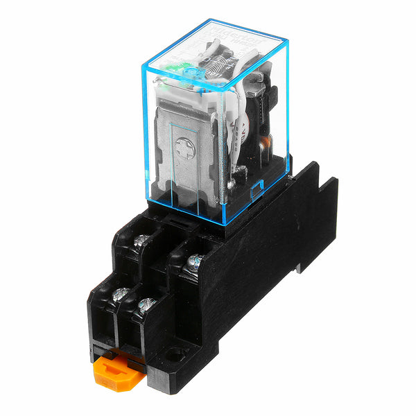 10Pcs DC24V Coil Power Relay LY2NJ JQX-13F DPDT 8 Pin PTF08A With Socket Base