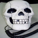 Skull Head Telephone Corded Land Line Flashing Eyes for Home Office Desk Telephone Table Decoration