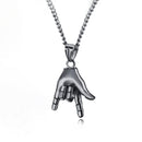 Retro Hip Hop Titanium Steel Punk Rock Gesture Pendant Necklace