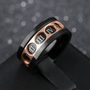 Trendy Stainless Steel Finger Ring Twelve Rome Digital Rotatable Ring for Men