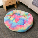 Plush Round Soft Pet Bed Flush Kennel Nest Cats Dogs Warm Comfortable Sleeping Pads