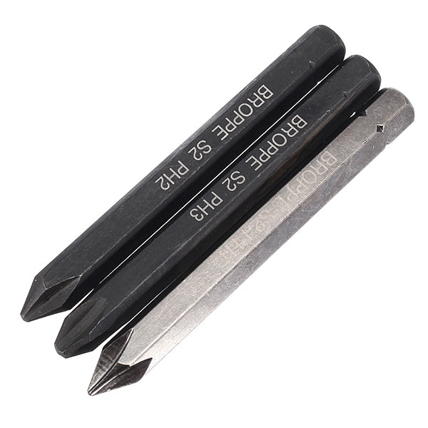 BROPPE 3pcs Cross Impact Screwdriver Bits 8mm Hex Shank 80mm Cross-Screwdriver Bits Set