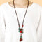 Vintage Bee Agate Sweater Chain Necklace Ethnic Long Style Necklace For Women