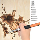71Pcs Electric Solder Iron Wood Burning Pen Stencil Craft Pyrography Tool
