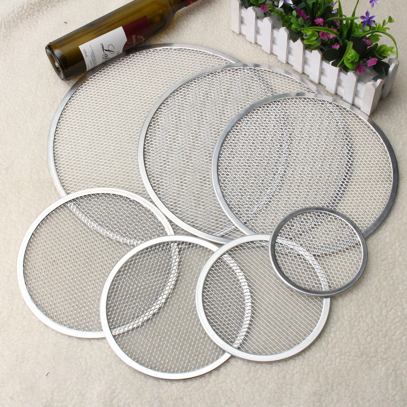Seamless Rim Aluminium Mesh Pizza Screen Baking Tray Net Bakeware Cooking Tools