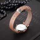 REBIRTH RE049 Simple Design Clock Women Wrist Watch Leather Strap Quartz Watches
