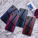 Bakeey Gradient Striped Shockproof Tempered Glass&Soft TPU Protective Case For Xiaomi Redmi Note 7 / Redmi Note 7 Pro
