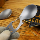 3 In 1 Camping Picnic Titanium Spoon Tableware Titanium Fork Ultralight Pur C7R1