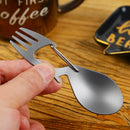 3 In 1 Camping Picnic Titanium Spoon Tableware Titanium Fork Ultralight Pur C7R1