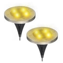 2Pcs 4 LED Solar Powered Buried Light Under Ground Lamp Outdoor Pathway Garden