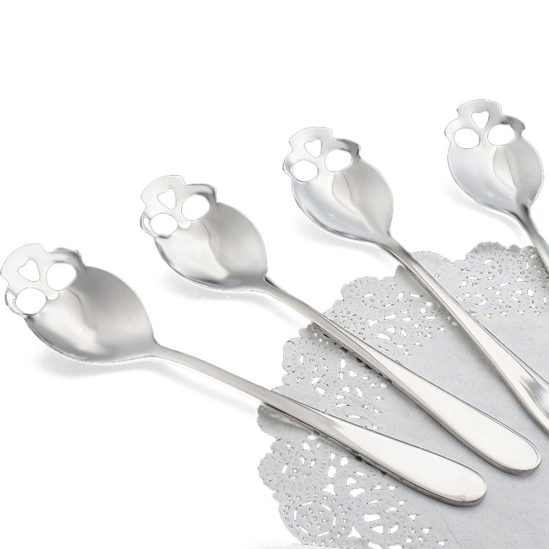 KCASA KC-FS05 Skull Shape Stainless Steel Tea Coffee Sugar Stirring Spoon Cooking Spoon 1 Piece