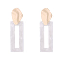 Hoop Earrings Rectangle Marble Effect Earrings For Women Drop Dangle Earrin X7A4