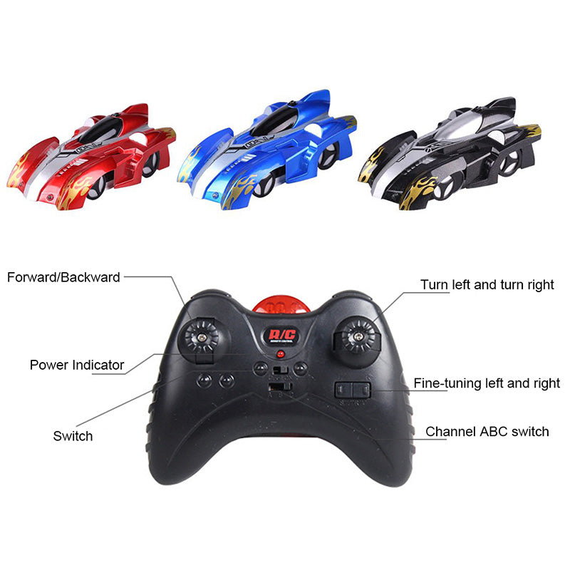 Remote Control Climbing Rc Car With Led Lights 360 Degree Rotating Stunt ToyB8C4