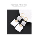 Marble Effect Acrylic Earrings For Women Alloy Geometric Earrings Drop DanglH7M9