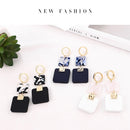 Marble Effect Acrylic Earrings For Women Alloy Geometric Earrings Drop DanglH7M9