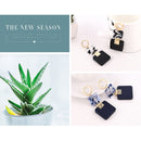 Marble Effect Acrylic Earrings For Women Alloy Geometric Earrings Drop DanglH7M9