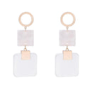 Marble Effect Acrylic Earrings For Women Alloy Geometric Earrings Drop DanglH7M9