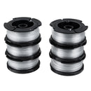 6Pcs Weed Eater String Replacement Spool Line +1pc Trimmer Cap & Spring For Black For Decker Lawnmower