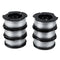6Pcs Weed Eater String Replacement Spool Line +1pc Trimmer Cap & Spring For Black For Decker Lawnmower