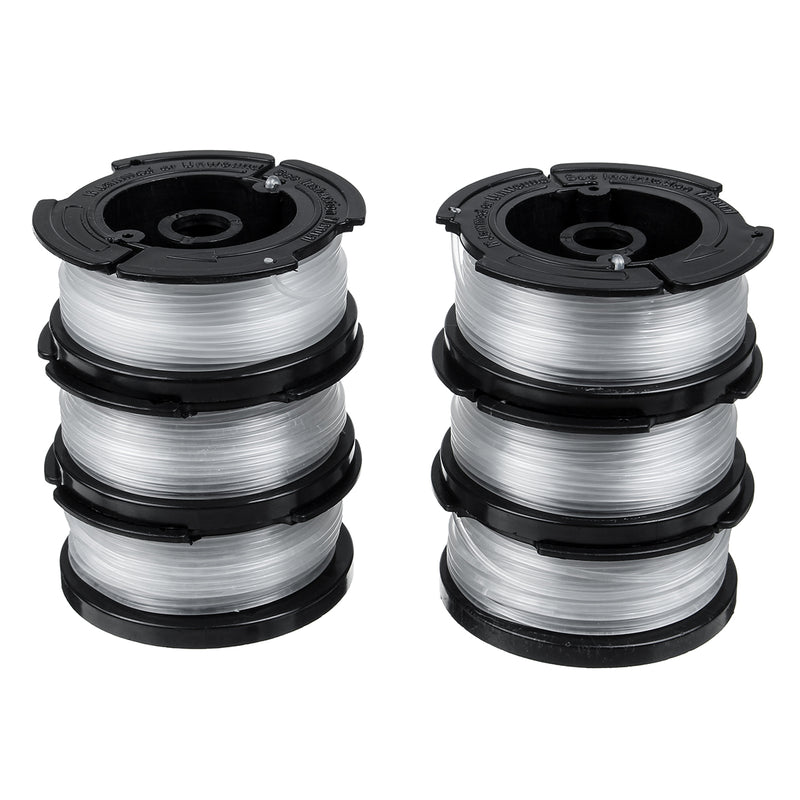 6Pcs Weed Eater String Replacement Spool Line +1pc Trimmer Cap & Spring For Black For Decker Lawnmower