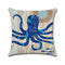Sea Creature Turtle Fish Sea Horse Square Cotton Linen Cushion Cover Home Decor 4 Styles Pillow Case
