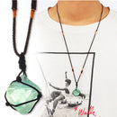 DIY Natural Fluorite Octahedron Pendant Rough Crystal Specimen Necklace Healing Decorations