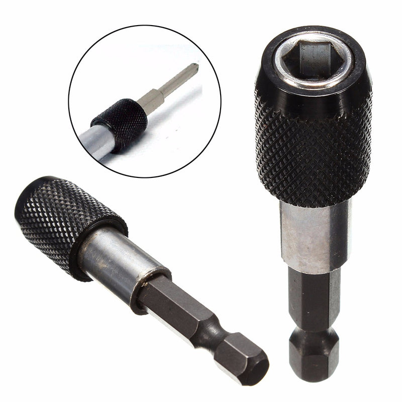 1PC Black 1/4" Hex Shank 60mm Quick Release Magnetic Screwdriver Bit Holder