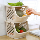 Kitchen Storage Basket Plastic Multi-Functional Hollow Vegetables Fruit Rac