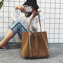 Women Suede Handbags Soft Leather Women Bag 2Pcs Handbags Set Female Should X5T4