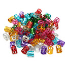 100pcs 8mm Mixed Color Dreadlock Braiding Hair Braid Adjustable Cuff Tubes DIY Clips