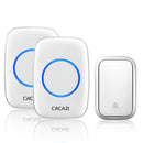 CACAZI FA58 Wireless Waterproof Self-powered Doorbell No Battery Required 1 Transmitter 2 Receiver Home Ring Bell