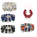 3Pcs/Set Fashion Boho Bracelets & Bangles Women Beaded Bracelet With ColorfuT5K6