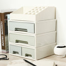 Plastic Drawer Makeup Storage Box White Top Grid Organizer Bedroom Jewelry Display Case