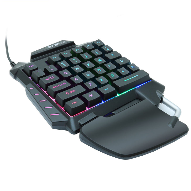 ZUOYA G92 Wired Single Handed RGB Gaming Membrane Keyboard 35 Keys One Hand Ergonomic Game Keypad for PC Laptop Pro PUBG Gamer