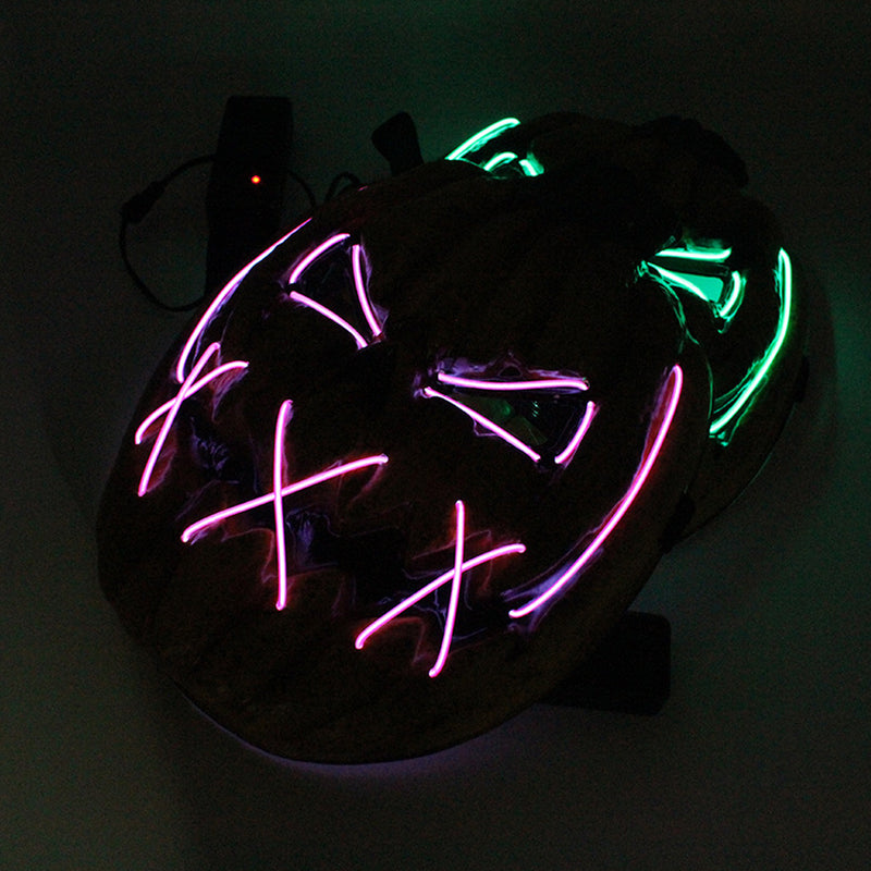 3 Flash Modes Halloween Pumpkin Light Up Mask LED Flash Cosplay Costume Party