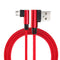 1M 90 Degree 2.4A Micro USB Nylon Braided Data Cable For Smartphone Table