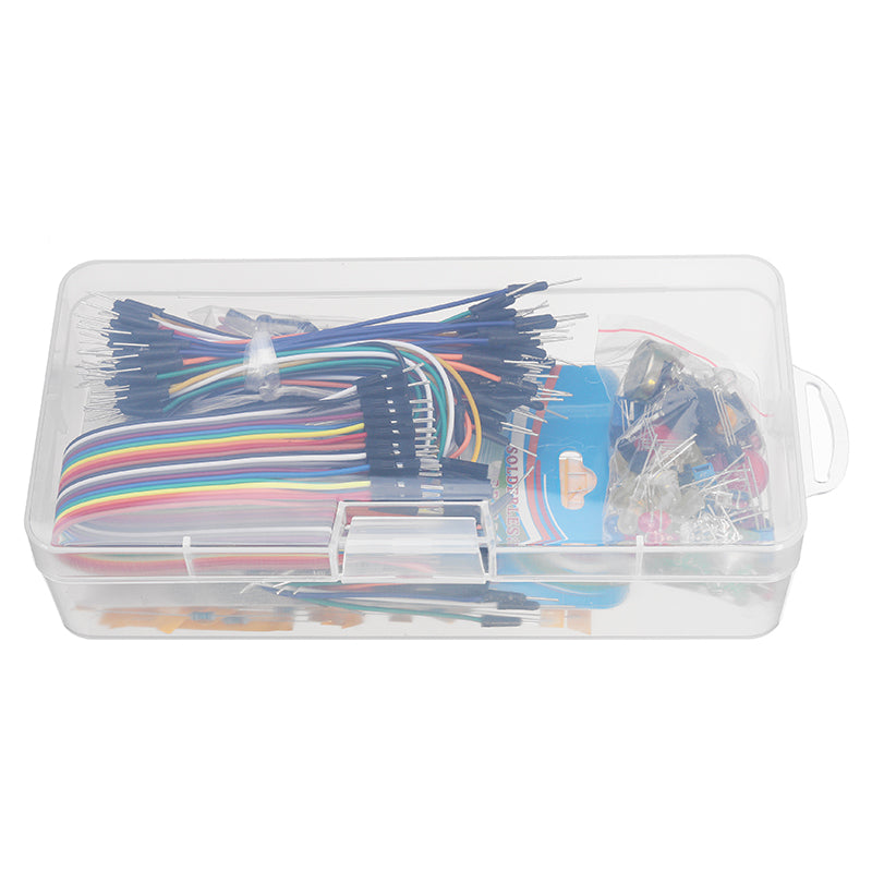 Geekcreit Electronic Components Base Starter Kits With Breadboard Resistor Capacitor LED Jumper Cable With Plastic Box Package For Geekcreit Arduino - products that work with official Arduino boards
