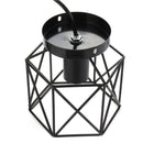 Industrial Vintage Metal Cage Pendant Lamp Diamond Shape Metal Ceiling Light for Bar Kitchen AC110V