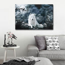 White Wolf Stone Canvas Wall Paintings Frameless Pictures Art Home Decor