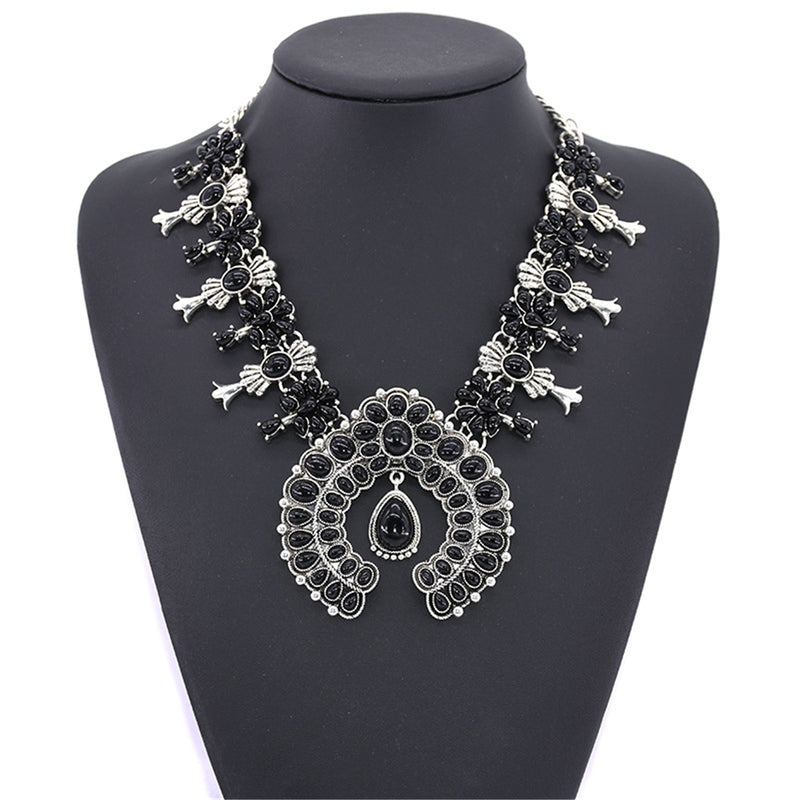 Bohemia Turquoise Blossom Necklace Flower Pendant Chain Choker Best Gifts For Women