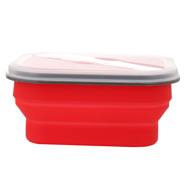 KCASA KC-FY02 Collapsible Silicone Lunch Box BPA Free Foldable Bento Food Container With Tableware