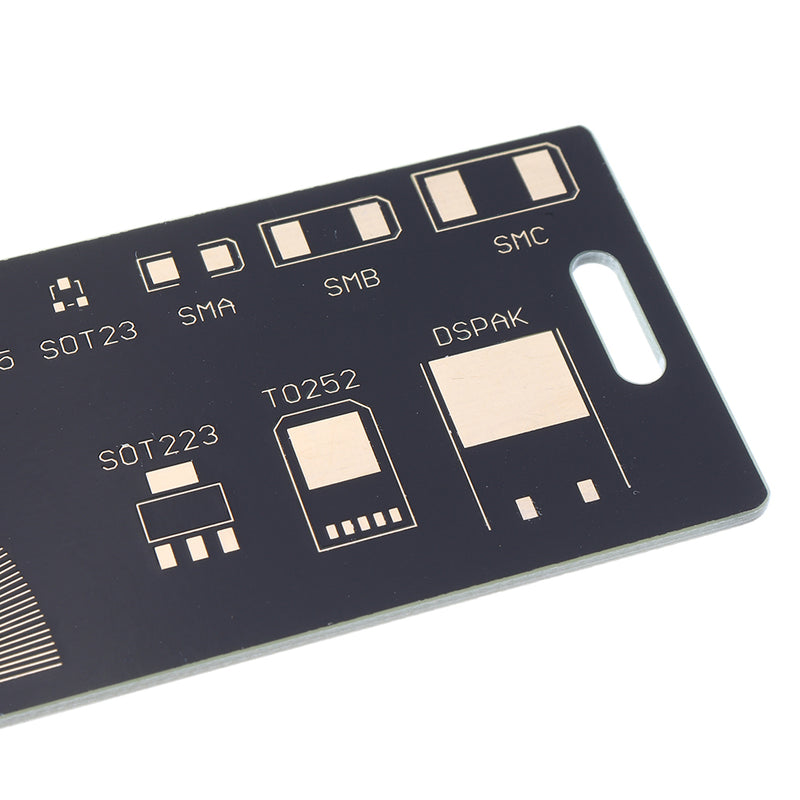 1Set 15cm 20cm 25cm Multifunctional PCB Ruler Measuring Tool Resistor Capacitor Chip IC SMD Diode Transistor Package 180 Degrees